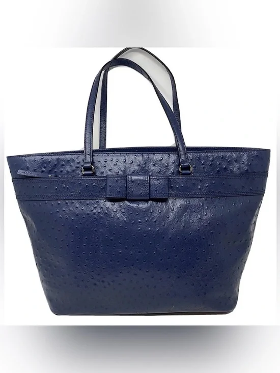 Kate Spade Navy Ostrich Harmony Valencia Road Embossed Large Travel Tote Bag