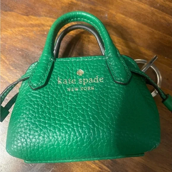 Kate Spade Green Mini Bag with Dome Shape and Gold Accents