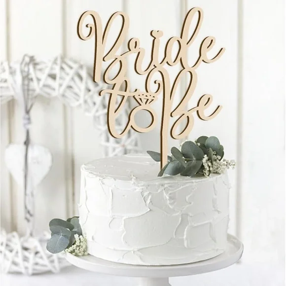 NWT Hand Painted Gold Bride to Be Cake Topper