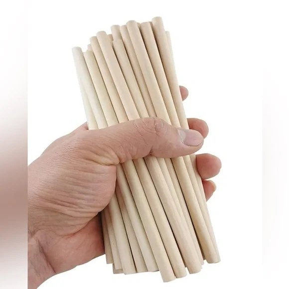 Set(50) Natural Wooden Sticks for Crafts and Party Supplies