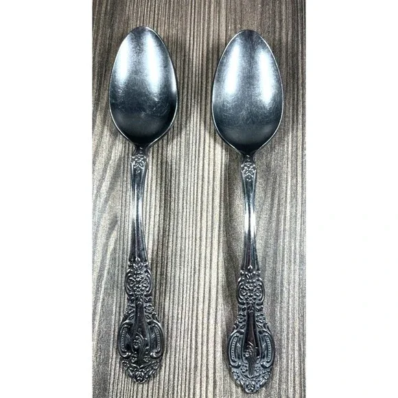 Set of two Vintage SPRINGTIME Stainless Tablespoon Flatware 7 1/2