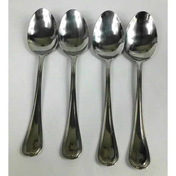 Cambridge Stainless Steel Carlie Large Spoon Tablespoon 7.75 Inch Lot of 4