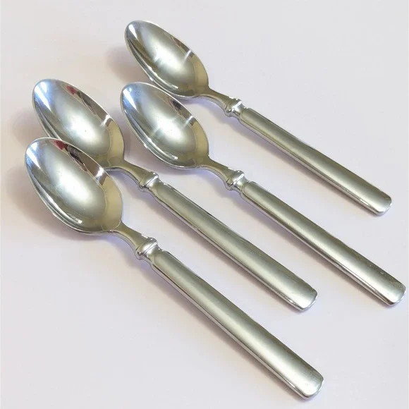 4 MSE Martha Stewart EMPIRE Stainless Flatware Soup Spoon Heavy Handle 7 7/8