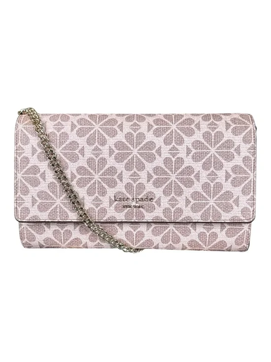 KATE SPADE Spade Flower Coated Canvas Chain Clutch/Crossbody