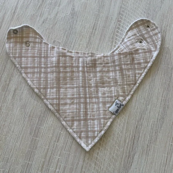 Copper Pearl Plaid Baby Bandana Bib