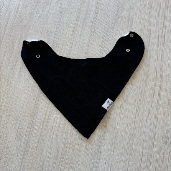 Copper Pearl Solid Black Baby Bandana Bib