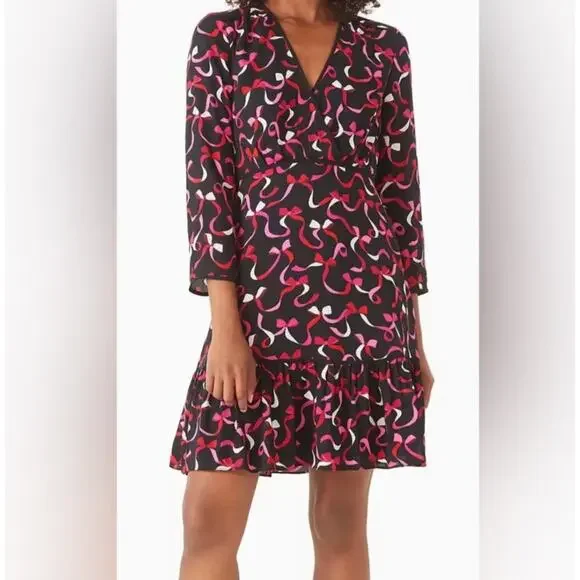 Kate Spade New York Ribbon Midi Dress Lined Zip Closure Womens Size 2