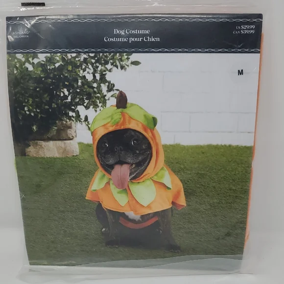 Dog Pumpkin Costume - Vibrant Orange SIZE M