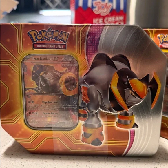 Pokemon Trading Card Game Tin - Orange and Silver