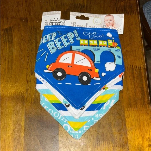 Luvable Friends Bandana Bibs - Blue, Red, Green