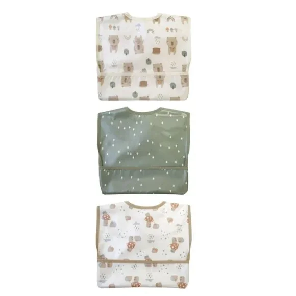 Unisex 3 Pack Stay-Dry Canvas Infant Bib NWT