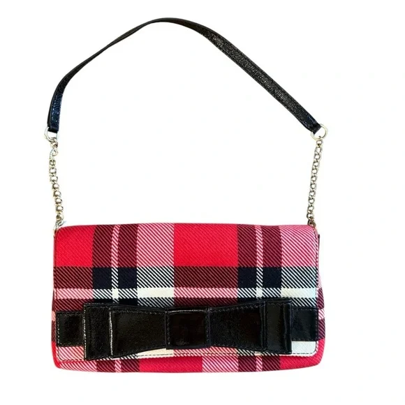 Kate Spade Red and Black Plaid Shoulder Bag| Holiday Plaid Bag