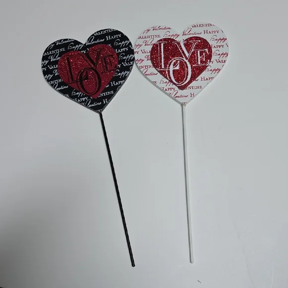 Valentine's Heart Party Picks - Black and White
