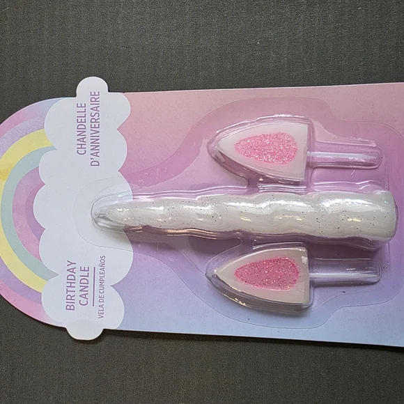 Pink and White Birthday Candle Set
