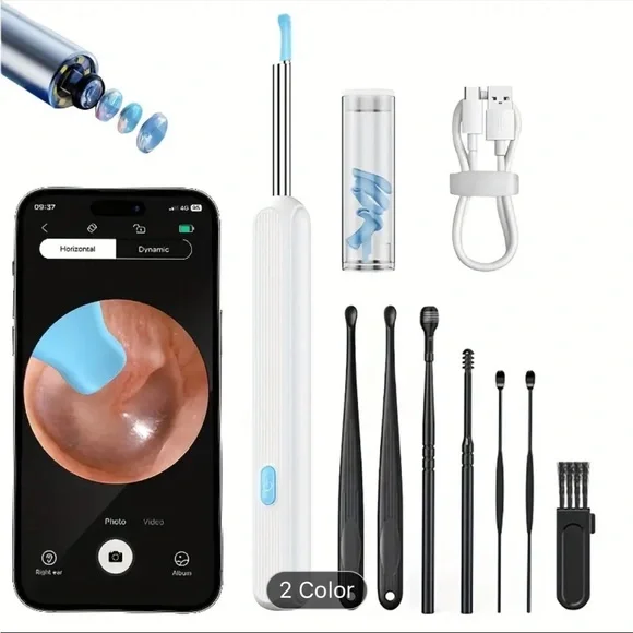 Wireless Ear Cleaning Endoscope with Camera - Black