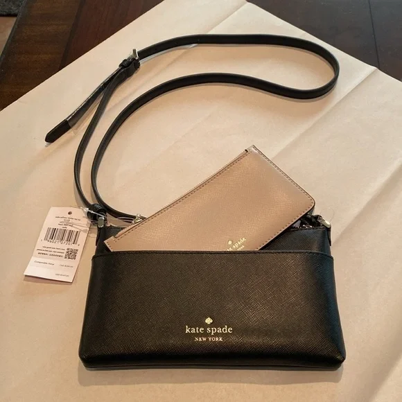 Kate spade 2 piece Crossbody Black and Beige Originally $249