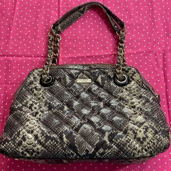 Kate Spade Gold Coast Georgina Snakeskin Quilted Chain Strap