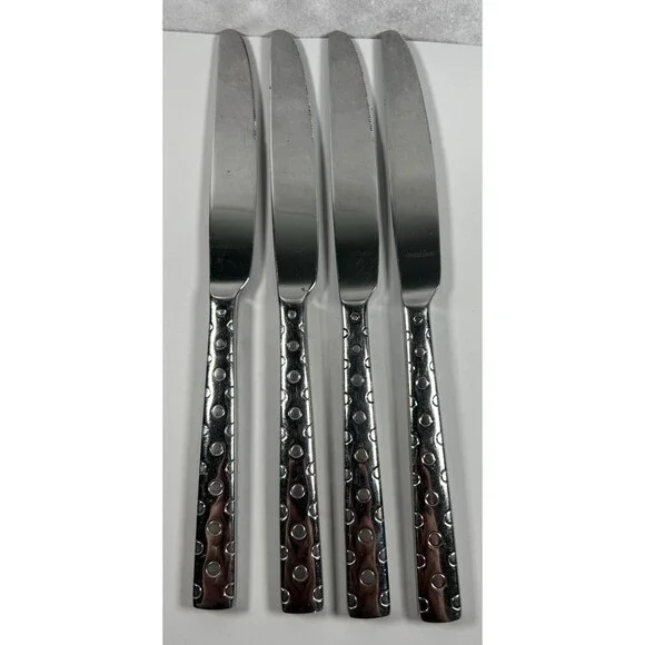 Lot Of 4 Oneida Silver Cirque (Stainless) Flatware Dinner Knives 9.5
