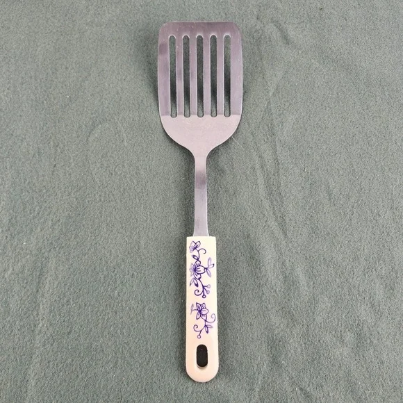 Temp-tations by Tara Blue Floral Lace Grandma Stainless Spatula Silicone Handle