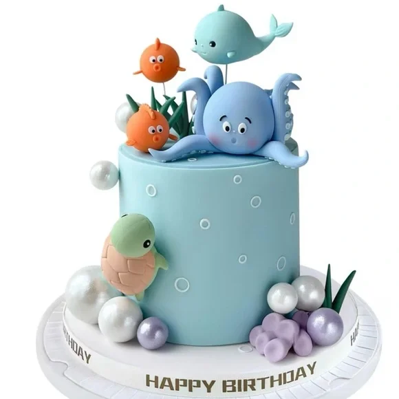 New Ocean Themed Birthday Cake Decor