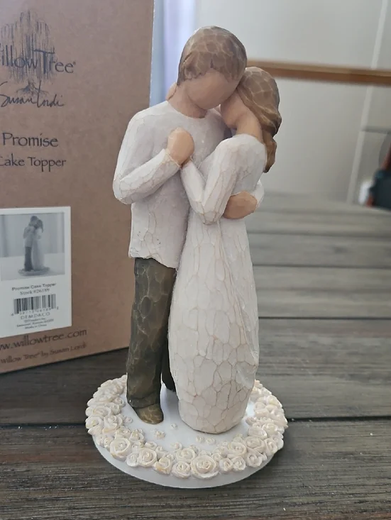 Willow Tree Cream and Brown 'Promise' Wedding Cake Topper