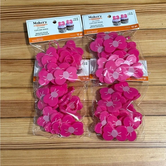 Makery Pink Cupcake Rings (48 Rings)