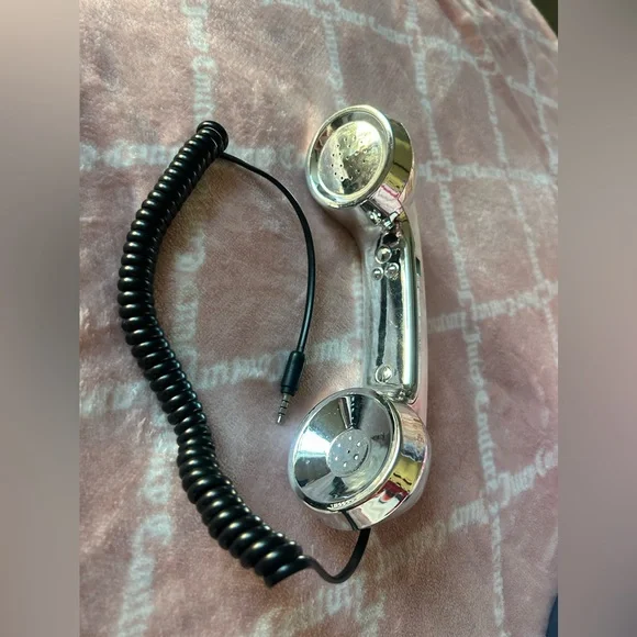 Aux Plug in Silver Telephone