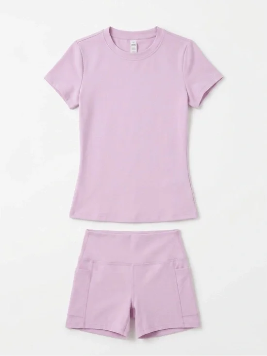 Viral Compression Activewear Matching Set | Pink | Large