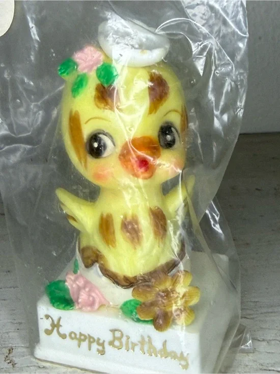 NOS Vintage Happy Birthday Wilton Cake Topper Birthday Chicken MCM Kitschy
