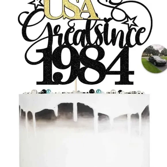Making USA Great Since 1984 Cake Topper, Happy Birthday Cake Topper