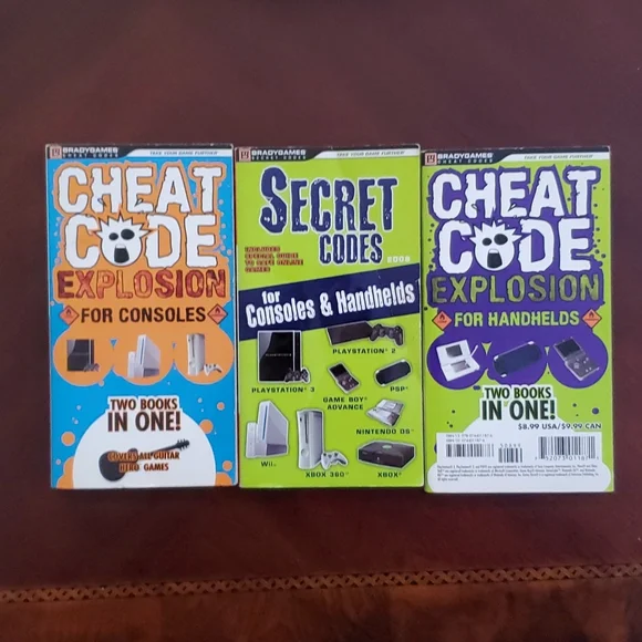 3 Video Game Cheat Code Books