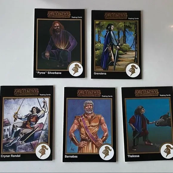 Vintage Dungeons and Dragons Grayhawk adventure trading cards