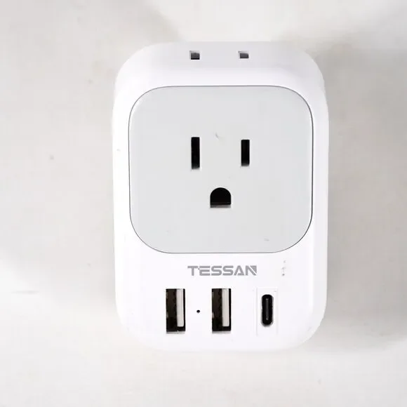 European Travel Plug Adapter, TESSAN International Power Plug TS-161-EU-C White