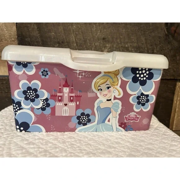 Huggies Baby Wipes EMPTY Container With Pop Up Top Disney Princess Cinderella