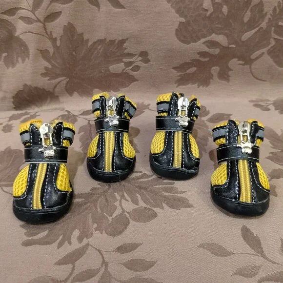 ACL Yellow and Black Dog Shoes, Size 3, EUC!
