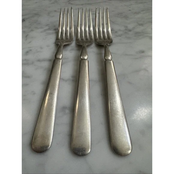 International Silver Plain Round Dinner Salad Forks‎ 3 Silverplated 7