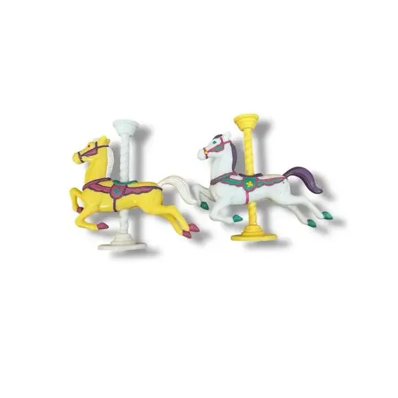 Wilton Carousel Horse Cake Separator Set of 2 Vintage 1996 Cake Toppers Toys