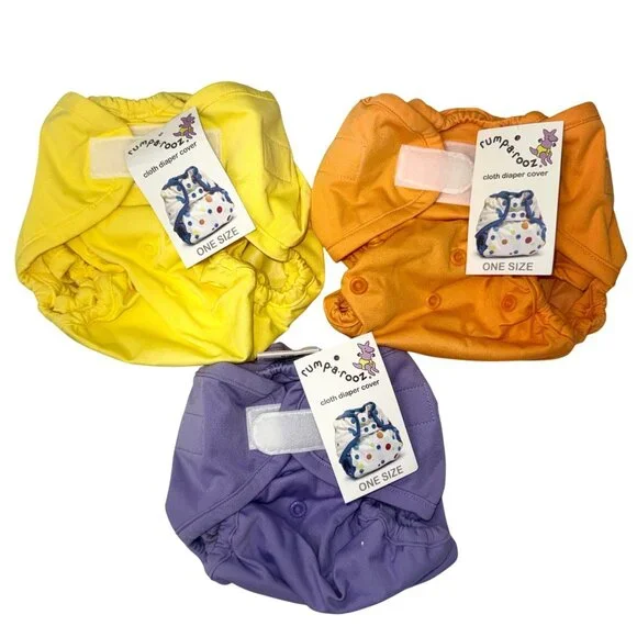 Rumparooz Cloth Diaper Covers One Size 3-Pack Yellow Orange Purple NWT
