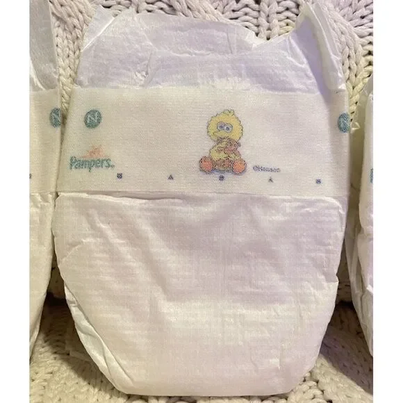 Vintage 90s Pampers Baby Dry Sesame Street Henson Diaper Newborn Big‎ Bird