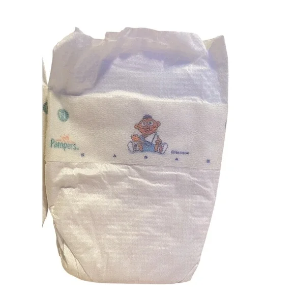 Vintage 90s Pampers Baby‎ Dry Sesame Street Henson Diaper Newborn Ernie