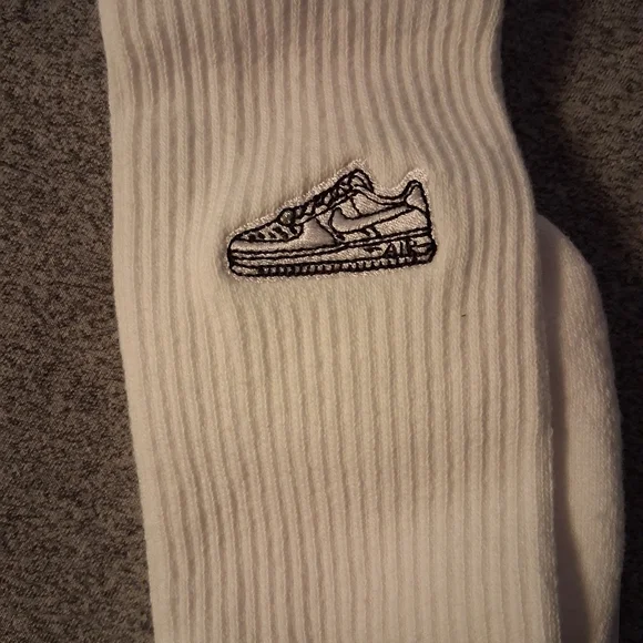 White Nike AF1 Socks