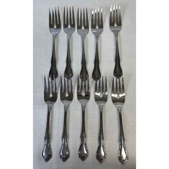 Oneida Mansfield Amadeus Forks Salad 10 Wm A Rogers Deluxe Stainless Flatware