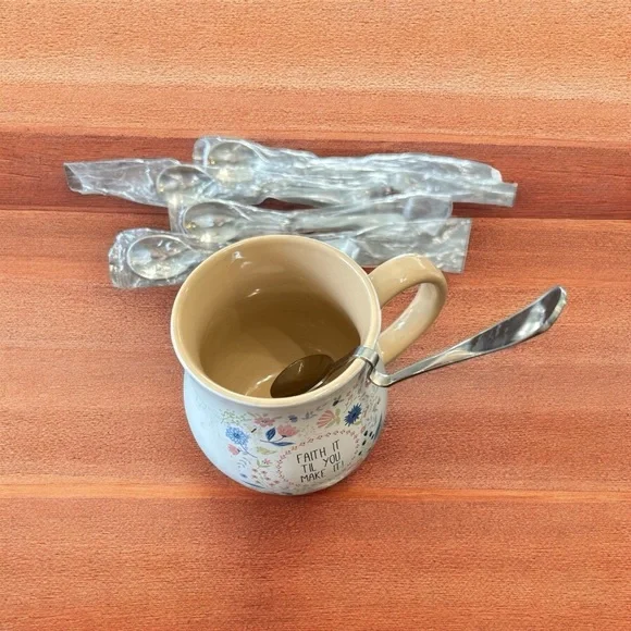 WINCO 18-8 stainless 6.25”HANGING CUP SPOON s-shape Coffee Tea teaspoon Set of 5