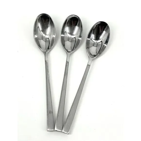 Towle LUXOR Stainless Dinner Spoons Triangle Flat Tip 8 1/8” Glossy Set Of 3
