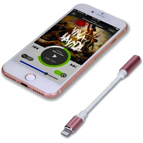 Silver-Apple MFI Certified Lightning to 3.5 mm Headphone Jack Adapter