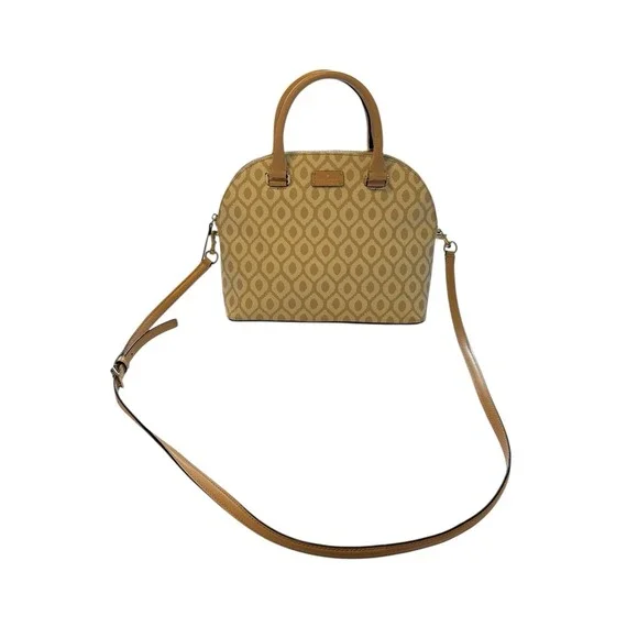 Kate Spade Grove Street Printed Carli Satchel Crossbody Bag‎ Cream/Tan