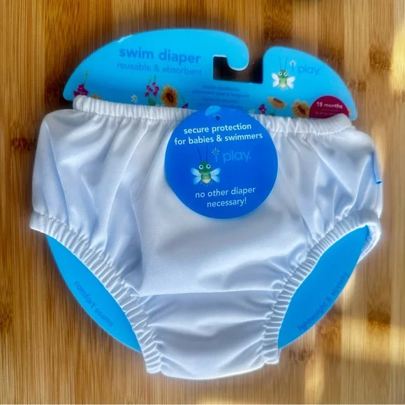 i play. White Reusable Swim Diaper