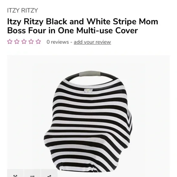 Itzy Ritzy Black & White Stripe Mom Boss Cover