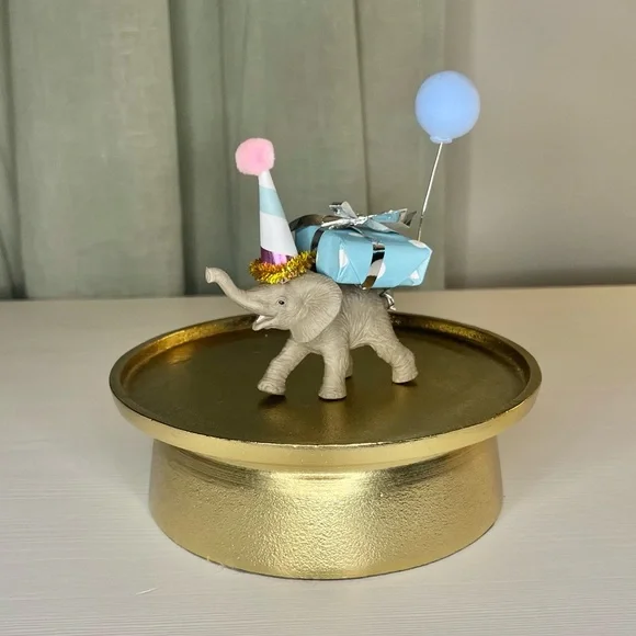 Baby Elephant Birthday Cake Topper