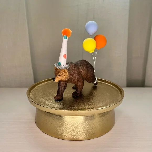 Brown Bear Birthday Cake Topper
